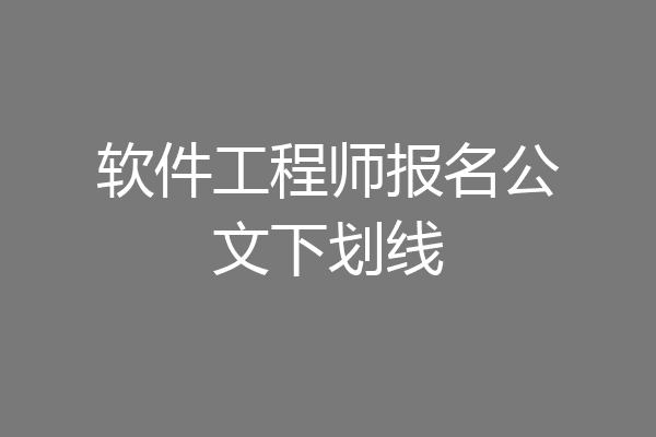 软件工程师报名公文下划线