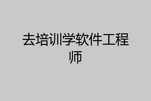 去培训学软件工程师