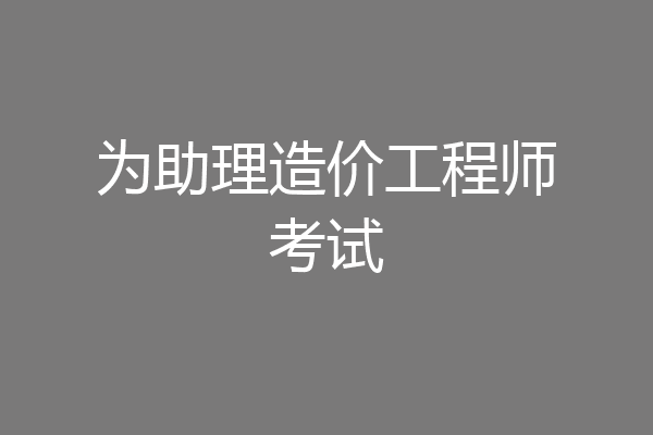 为助理造价工程师考试