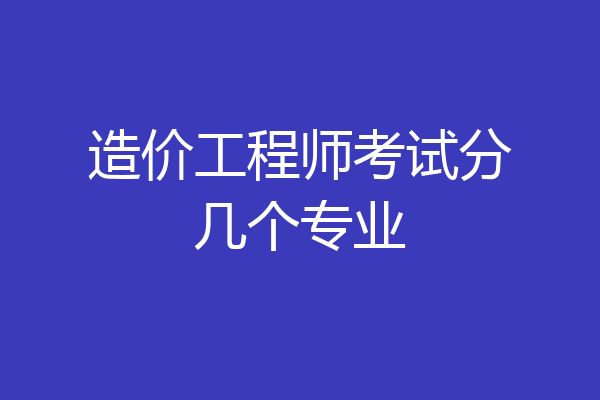 造价工程师考试分几个专业