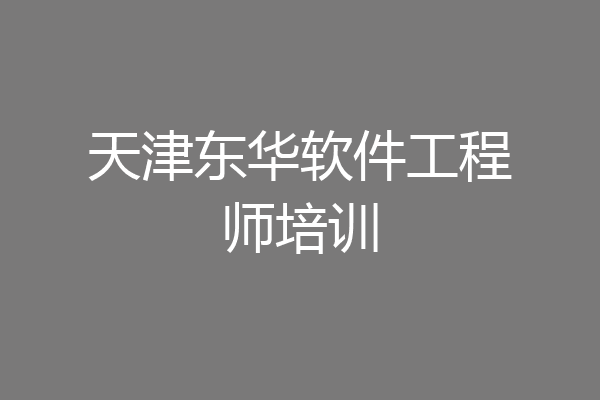 天津东华软件工程师培训