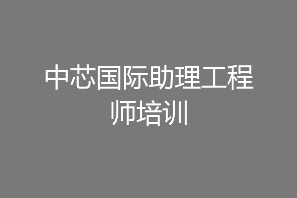 中芯国际助理工程师培训