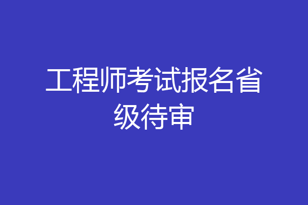 工程师考试报名省级待审
