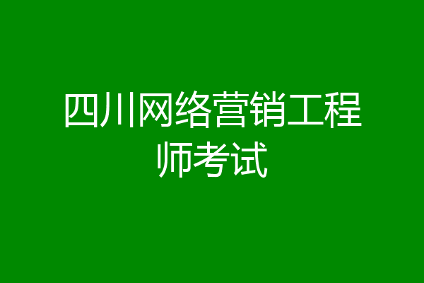 四川网络营销工程师考试