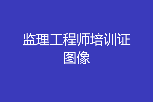 监理工程师培训证图像