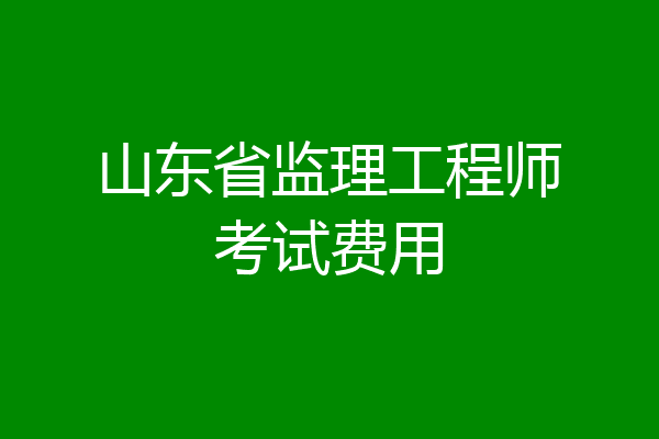 山东省监理工程师考试费用