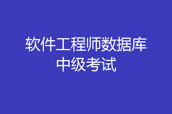 软件工程师数据库中级考试