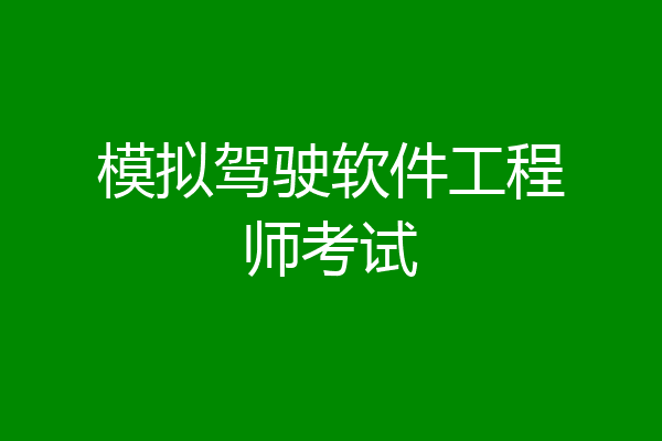 模拟驾驶软件工程师考试