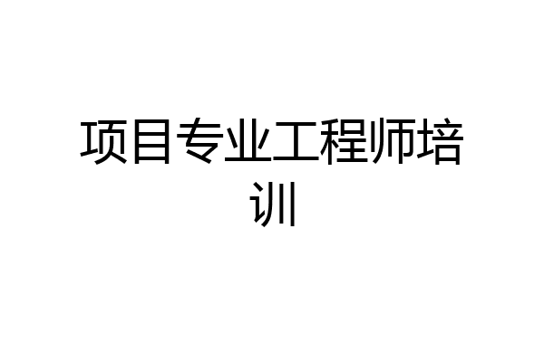 项目专业工程师培训
