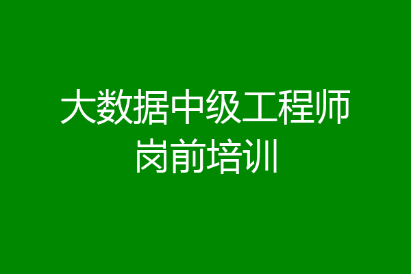大数据中级工程师岗前培训