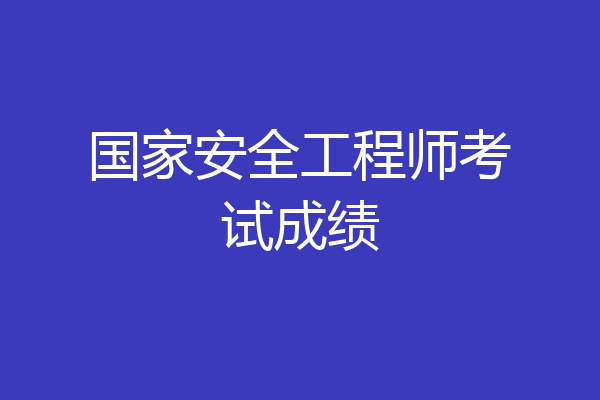 国家安全工程师考试成绩