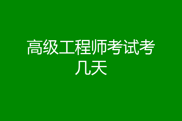 高级工程师考试考几天