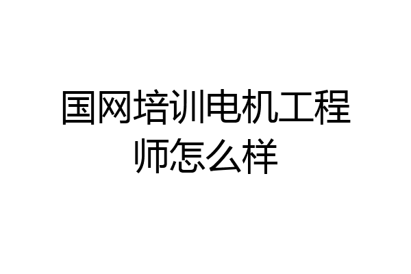 国网培训电机工程师怎么样