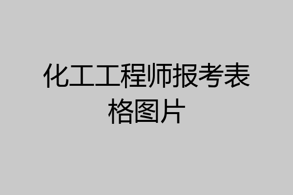 化工工程师报考表格图片