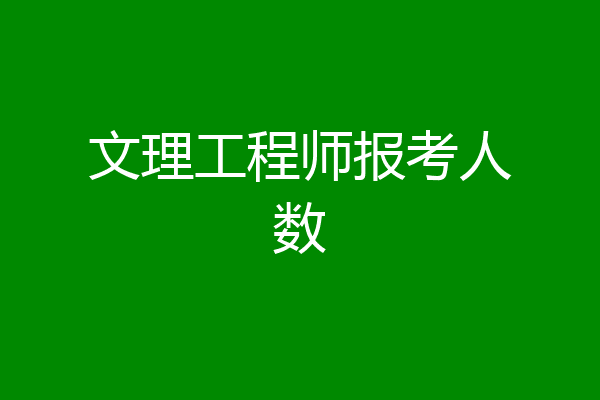 文理工程师报考人数