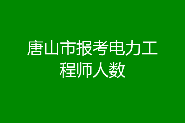 唐山市报考电力工程师人数