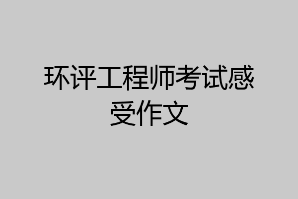环评工程师考试感受作文