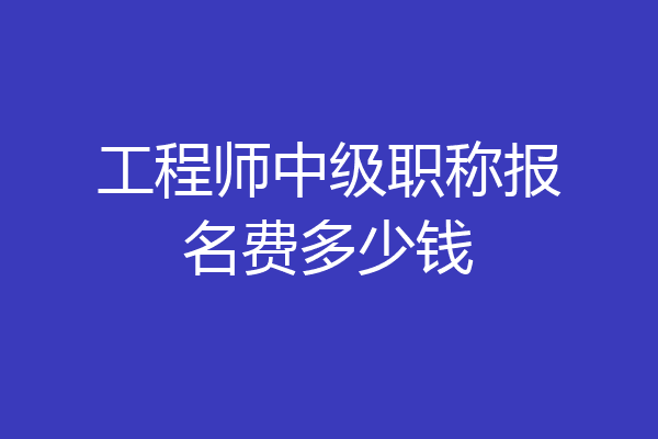 工程师中级职称报名费多少钱