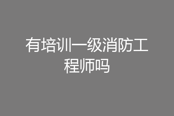 有培训一级消防工程师吗