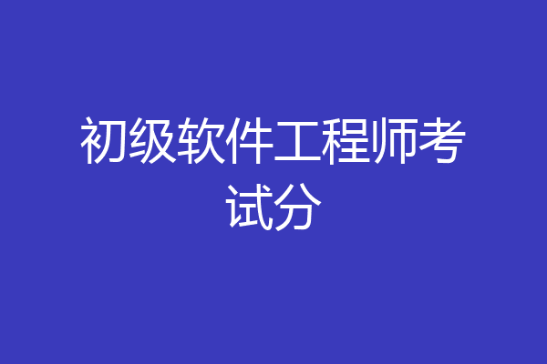 初级软件工程师考试分