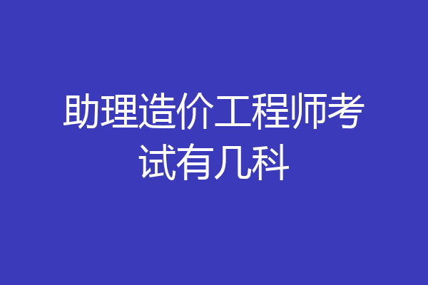 助理造价工程师考试有几科