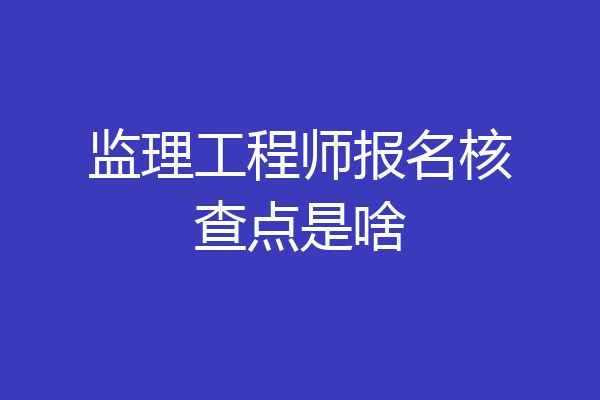 监理工程师报名核查点是啥