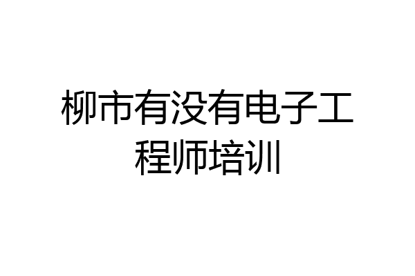 柳市有没有电子工程师培训
