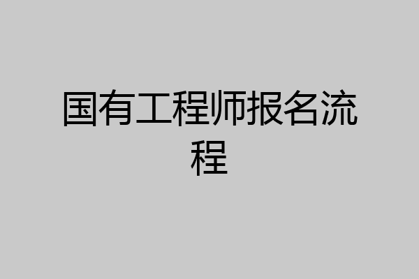 国有工程师报名流程