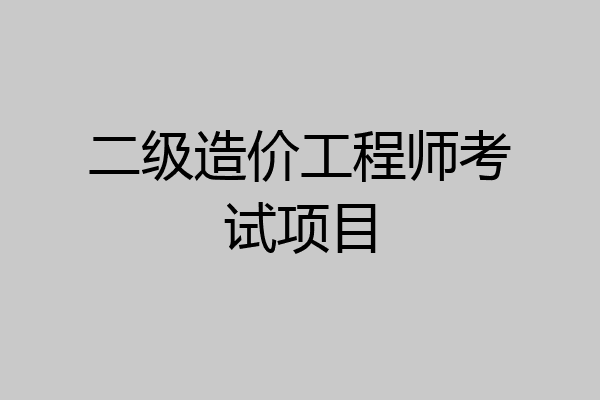 二级造价工程师考试项目