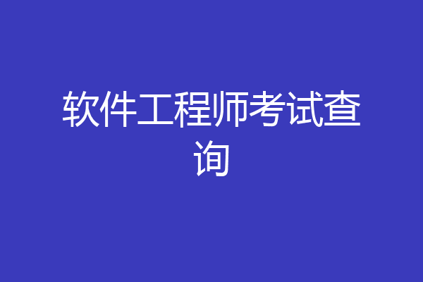 软件工程师考试查询