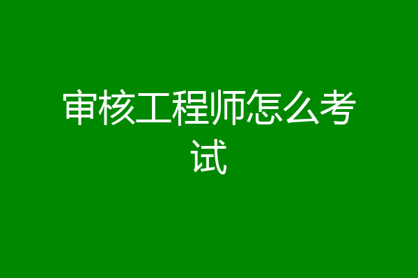 审核工程师怎么考试