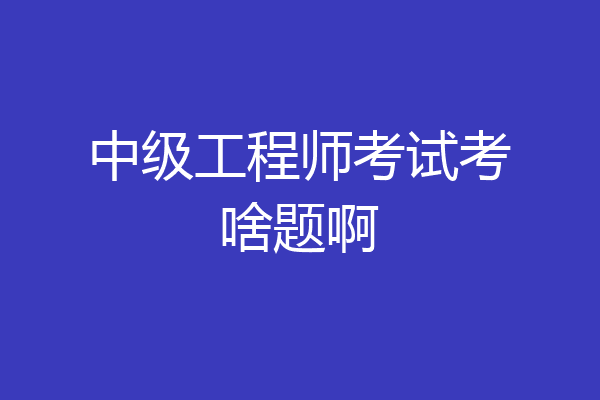 中级工程师考试考啥题啊