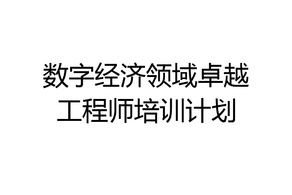 数字经济领域卓越工程师培训计划