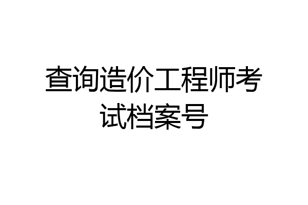 查询造价工程师考试档案号