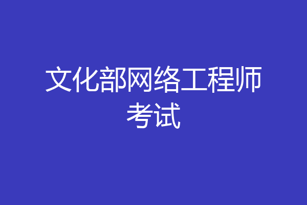 文化部网络工程师考试