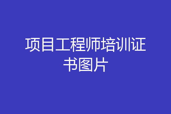 项目工程师培训证书图片