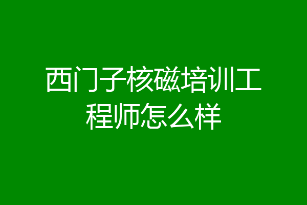 西门子核磁培训工程师怎么样