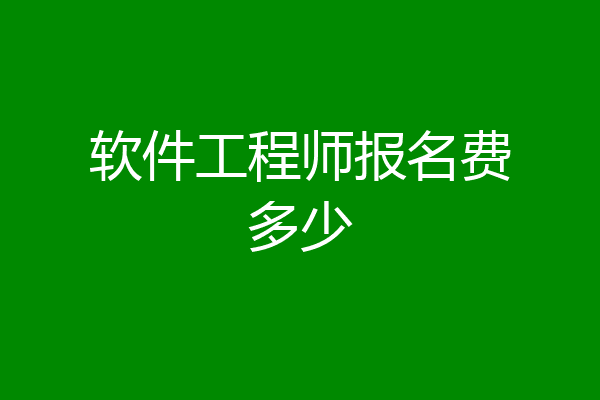 软件工程师报名费多少