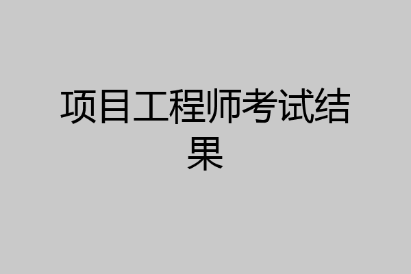 项目工程师考试结果