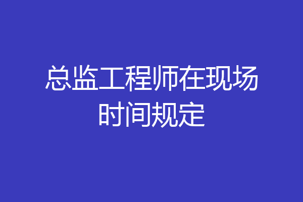 总监工程师在现场时间规定