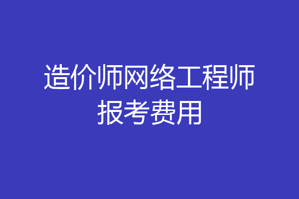 造价师网络工程师报考费用