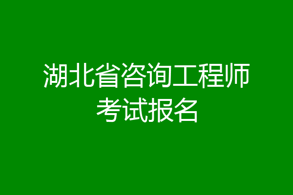 湖北省咨询工程师考试报名