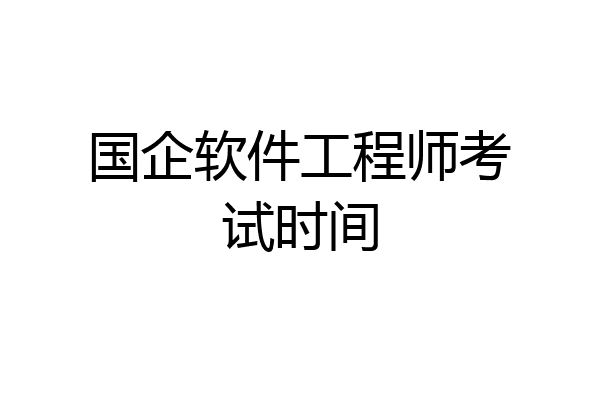 国企软件工程师考试时间