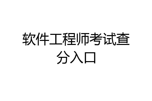 软件工程师考试查分入口