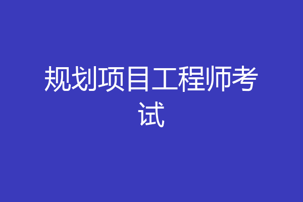 规划项目工程师考试