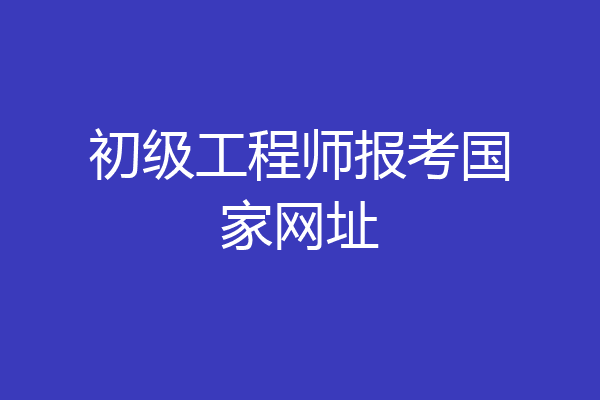 初级工程师报考国家网址