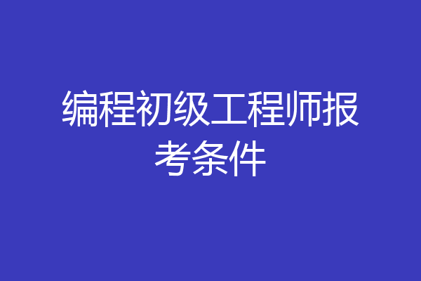 编程初级工程师报考条件