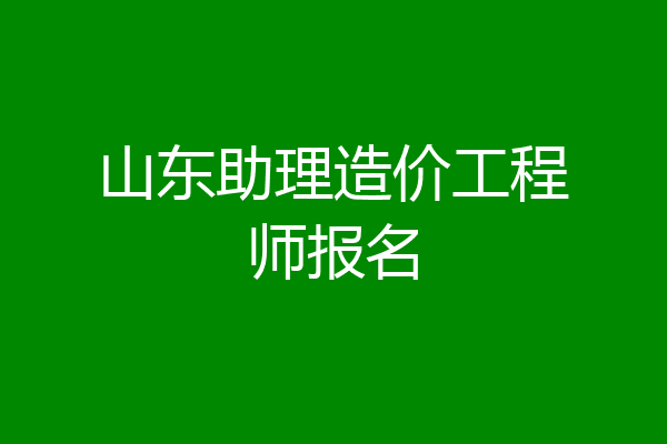 山东助理造价工程师报名