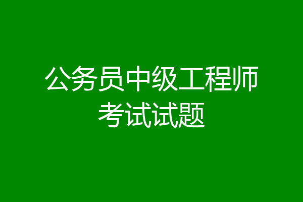 公务员中级工程师考试试题