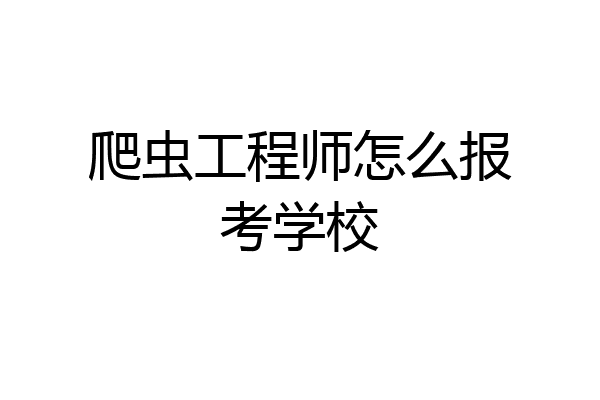 爬虫工程师怎么报考学校
